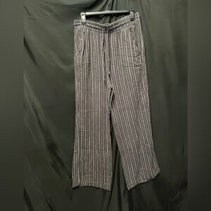 Splendid Charcoal and white Striped Pull-on Pants